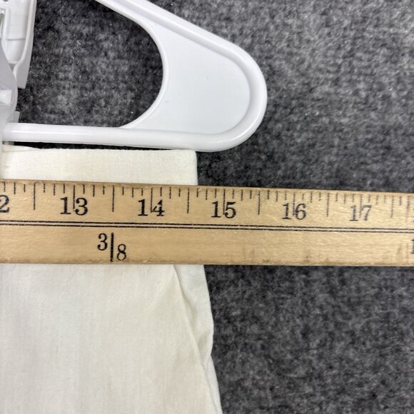 Theory Pants Womens Size 6 White Crop Creope Pull On Linen Blend Classic Stylish - Picture 4 of 10